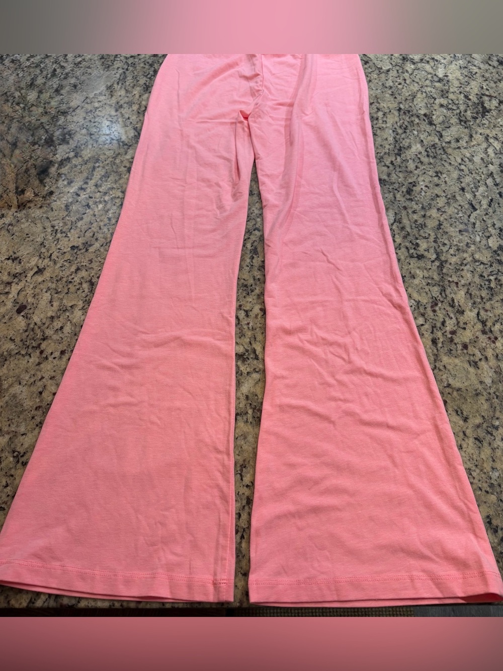 Zenana Outfitters Hot Pink Flare Leggings with Fold-over Waist - Picture 2 of 6